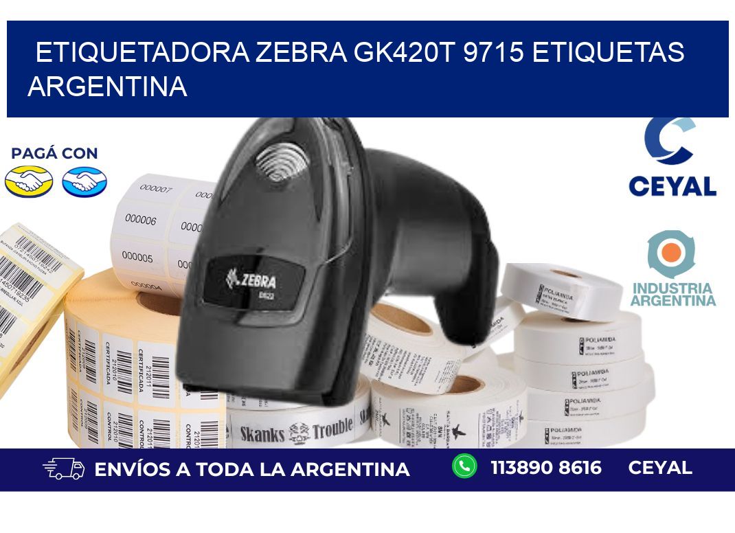 etiquetadora zebra gk420t 9715 etiquetas argentina