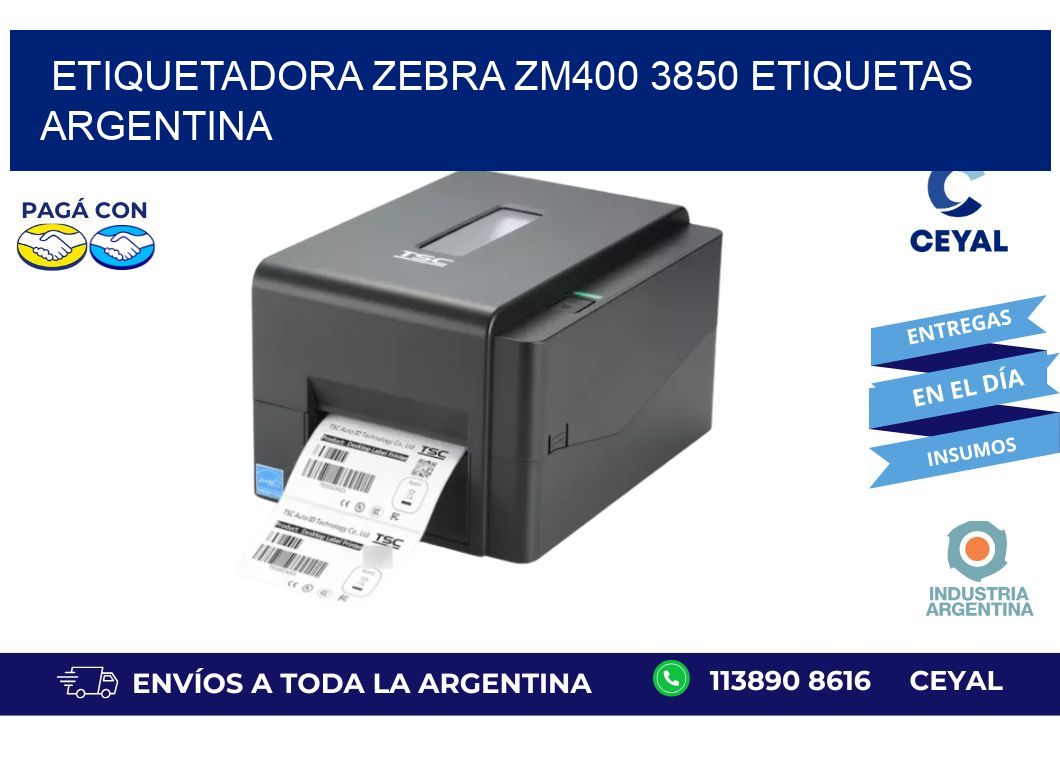 etiquetadora zebra zm400 3850 etiquetas argentina