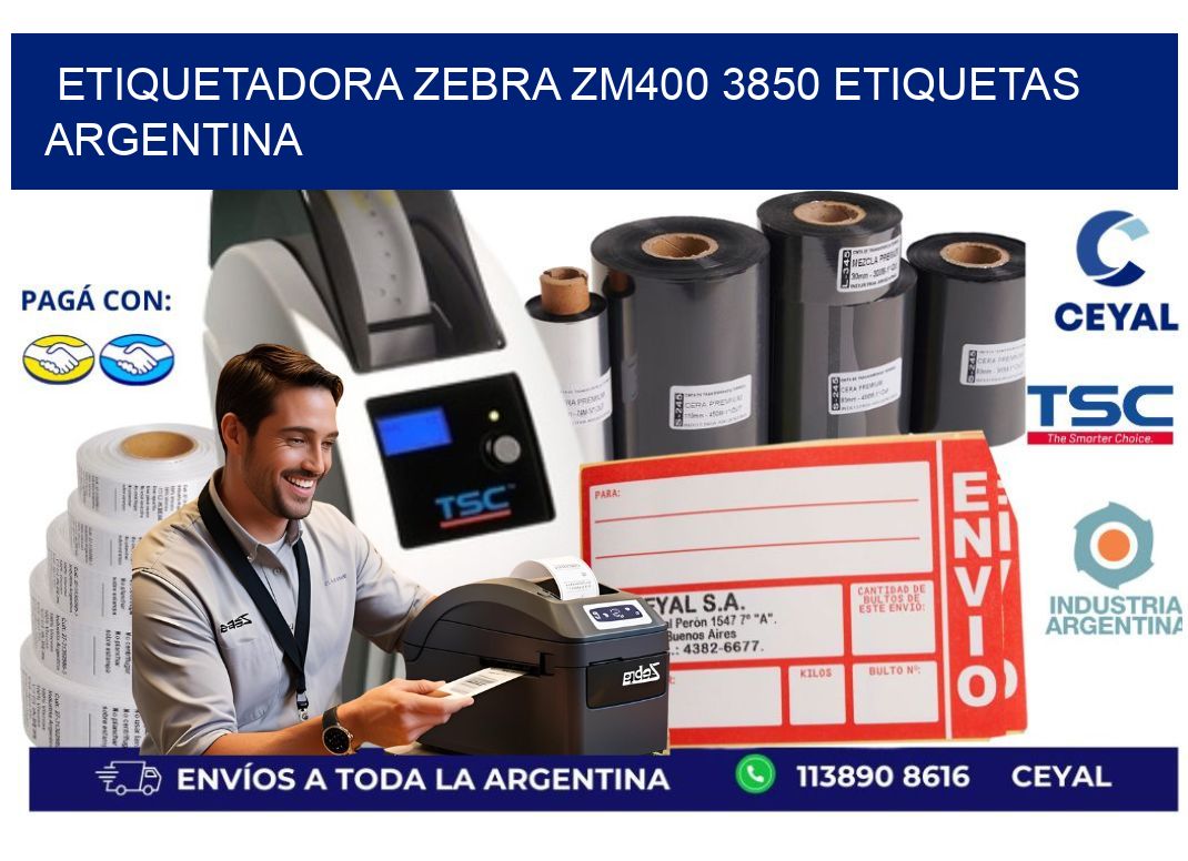 etiquetadora zebra zm400 3850 etiquetas argentina