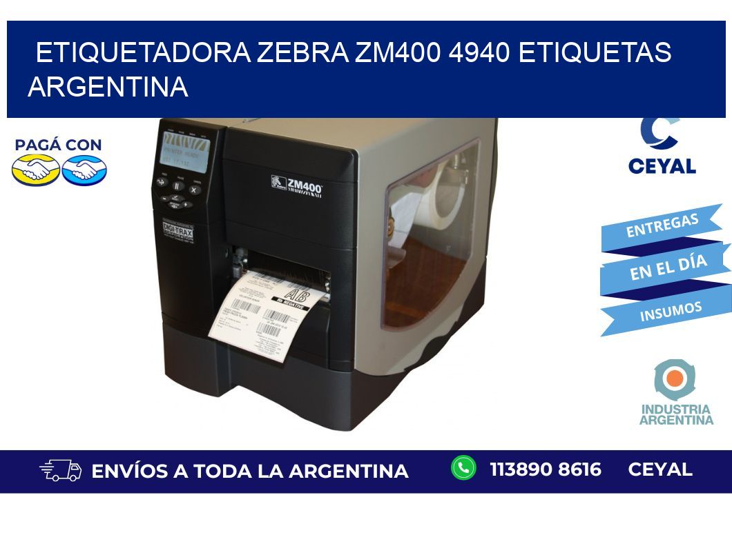 etiquetadora zebra zm400 4940 etiquetas argentina