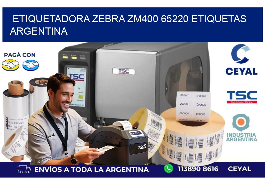 etiquetadora zebra zm400 65220 etiquetas argentina