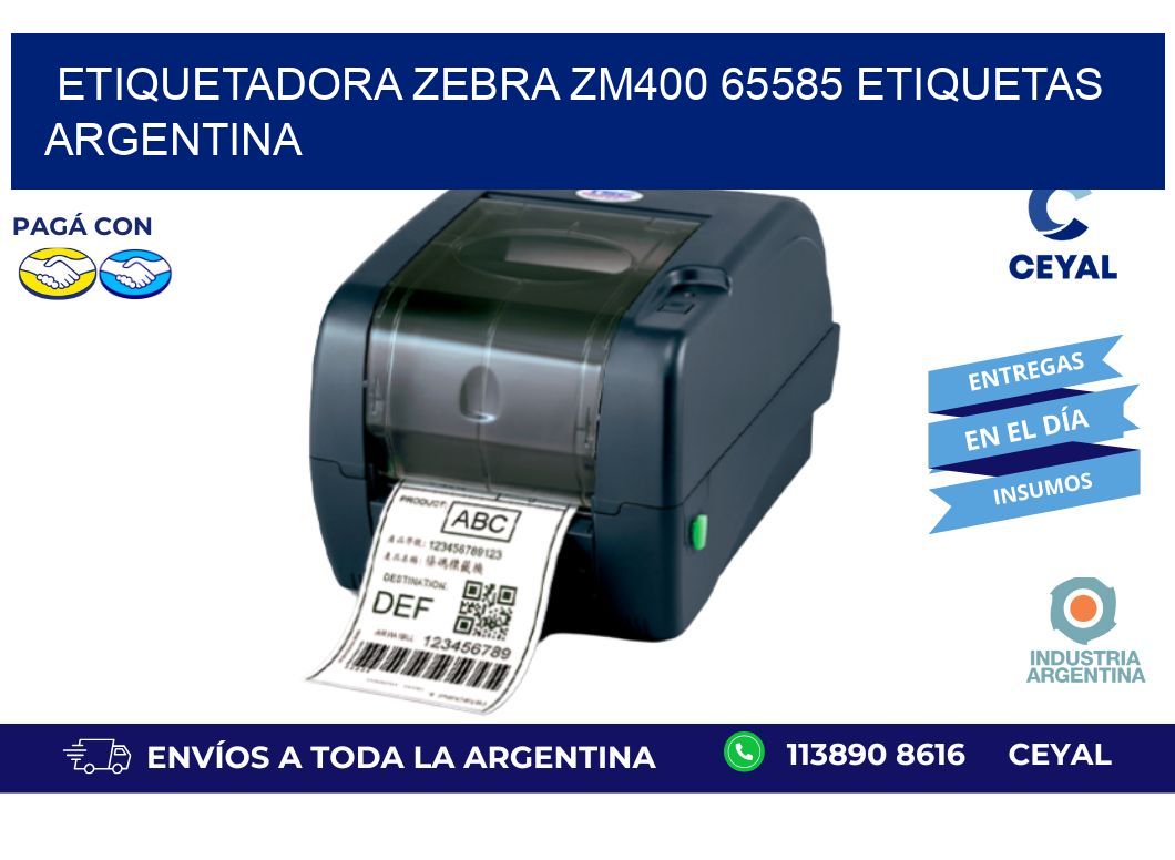etiquetadora zebra zm400 65585 etiquetas argentina