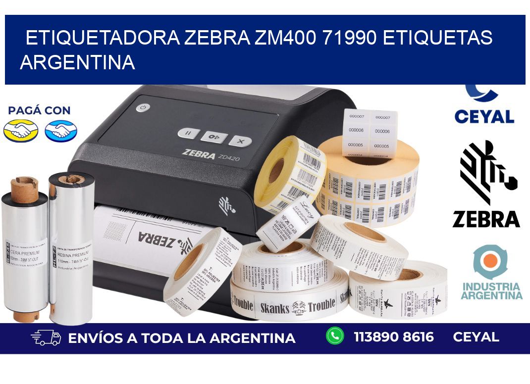 etiquetadora zebra zm400 71990 etiquetas argentina