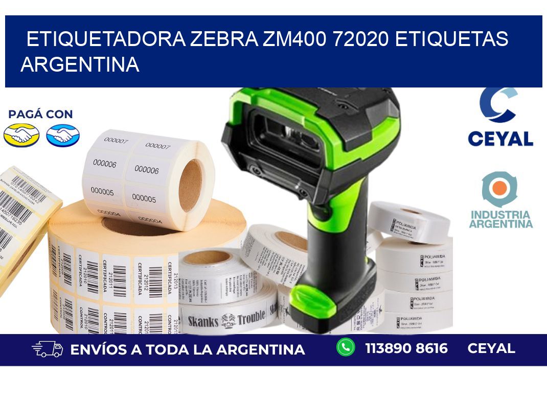 etiquetadora zebra zm400 72020 etiquetas argentina