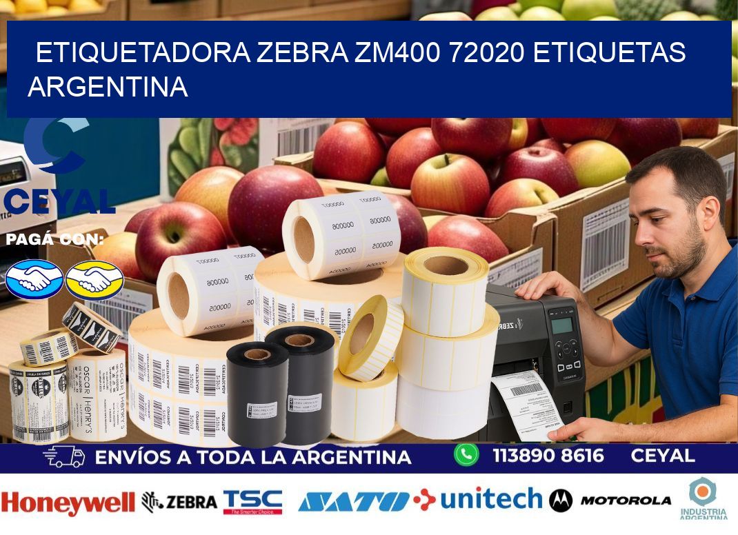 etiquetadora zebra zm400 72020 etiquetas argentina