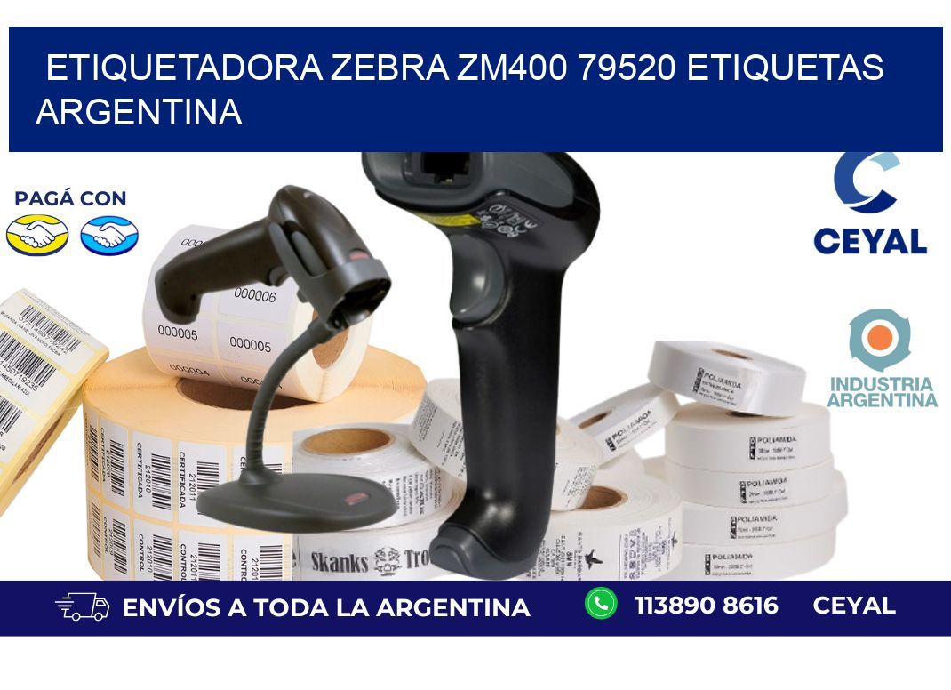 etiquetadora zebra zm400 79520 etiquetas argentina