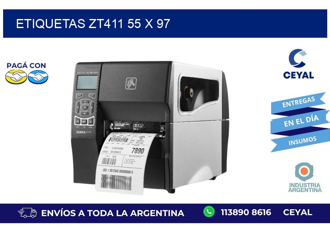 etiquetas zt411 55 x 97