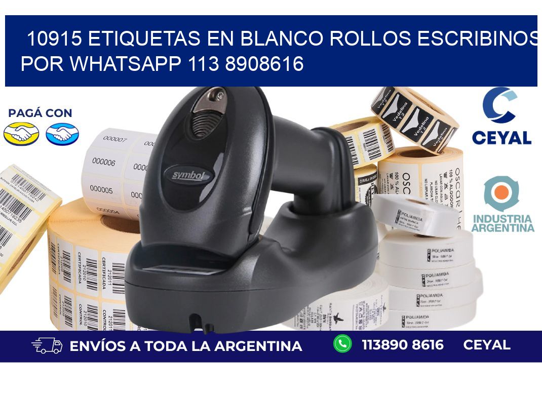 10915 ETIQUETAS EN BLANCO ROLLOS ESCRIBINOS POR WHATSAPP 113 8908616