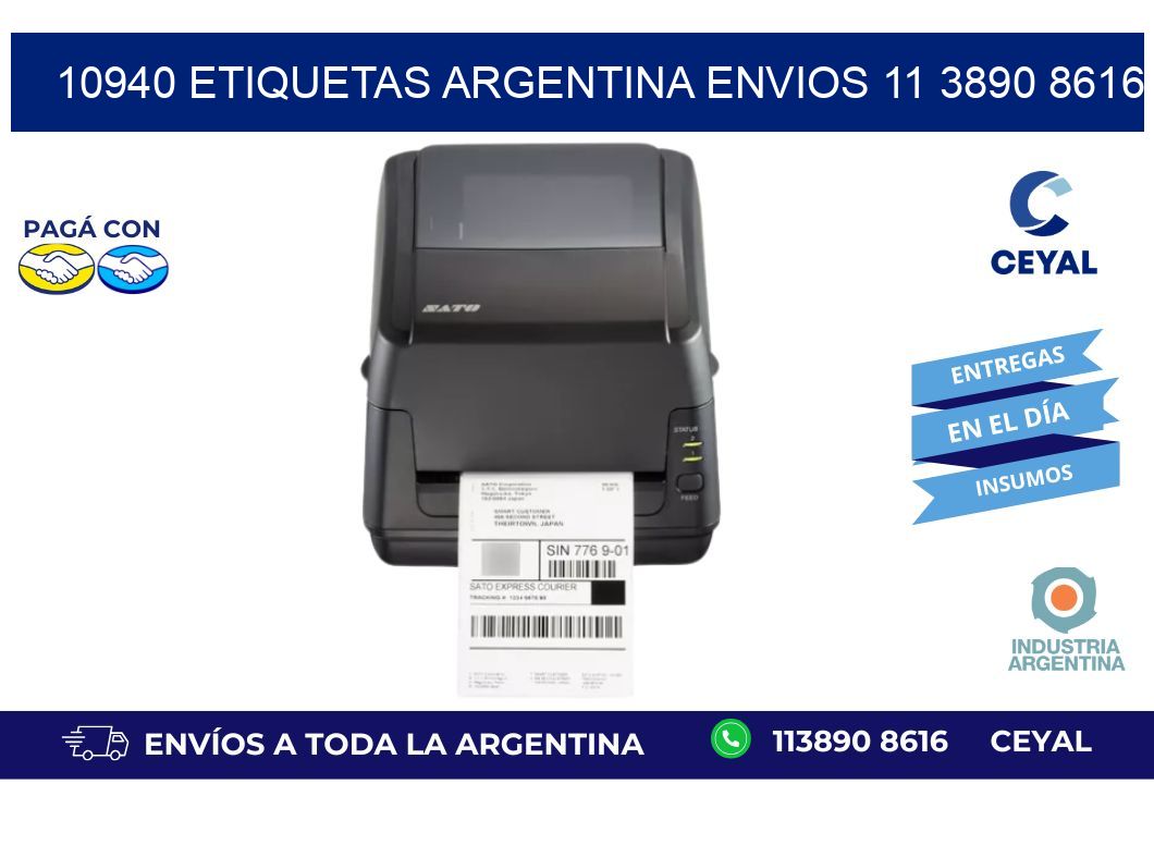 10940 ETIQUETAS ARGENTINA ENVIOS 11 3890 8616