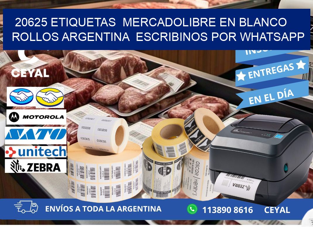 20625 ETIQUETAS  MERCADOLIBRE EN BLANCO ROLLOS ARGENTINA  ESCRIBINOS POR WHATSAPP