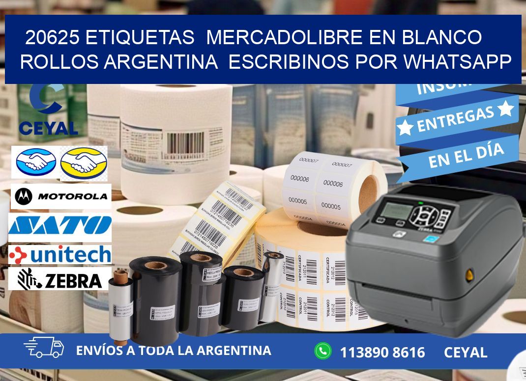 20625 ETIQUETAS  MERCADOLIBRE EN BLANCO ROLLOS ARGENTINA  ESCRIBINOS POR WHATSAPP