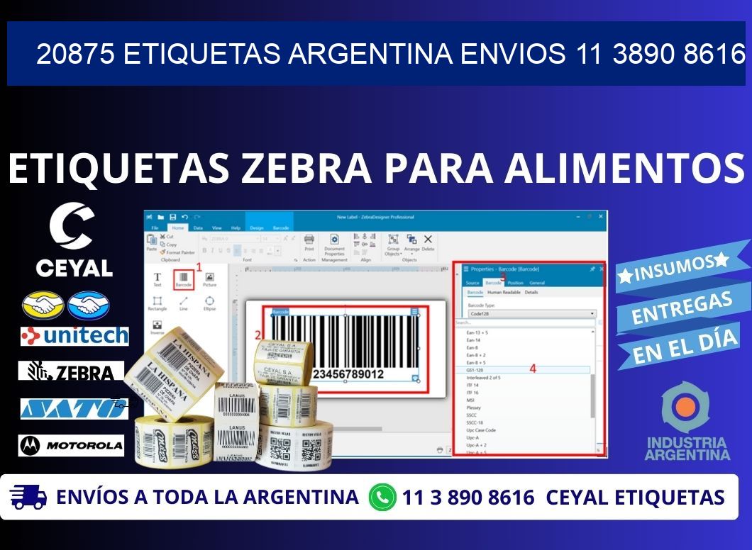 20875 ETIQUETAS ARGENTINA ENVIOS 11 3890 8616