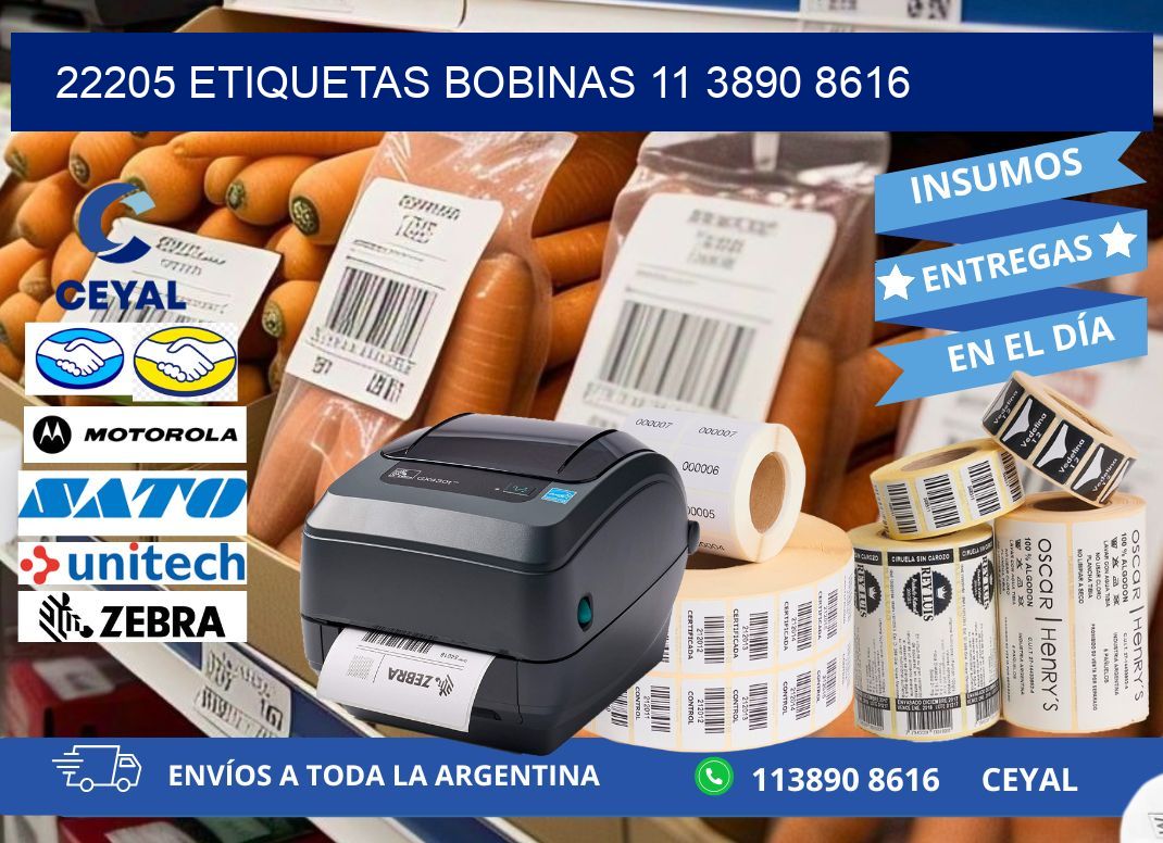 22205 ETIQUETAS BOBINAS 11 3890 8616