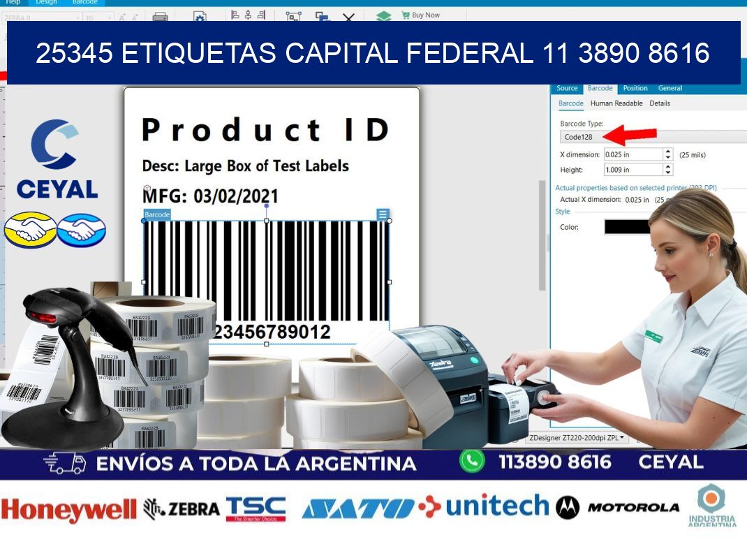 25345 ETIQUETAS CAPITAL FEDERAL 11 3890 8616