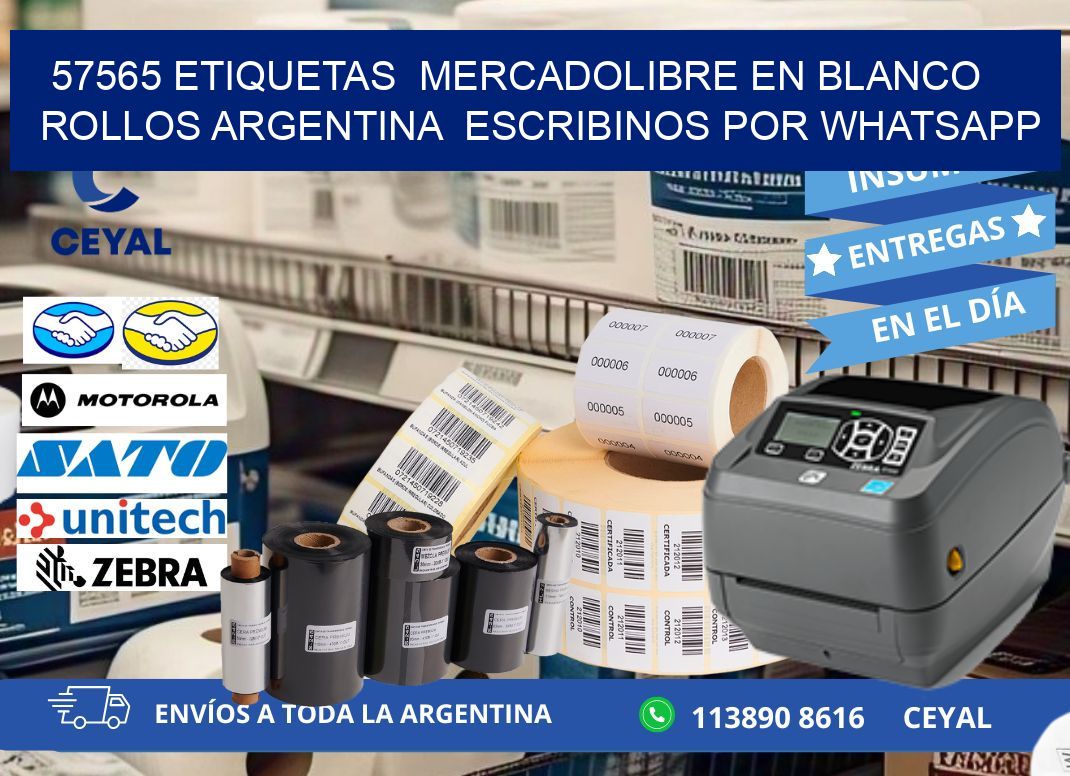 57565 ETIQUETAS  MERCADOLIBRE EN BLANCO ROLLOS ARGENTINA  ESCRIBINOS POR WHATSAPP