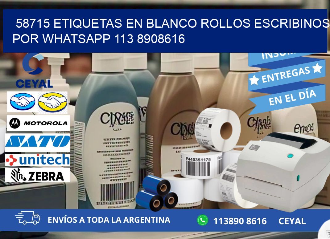 58715 ETIQUETAS EN BLANCO ROLLOS ESCRIBINOS POR WHATSAPP 113 8908616