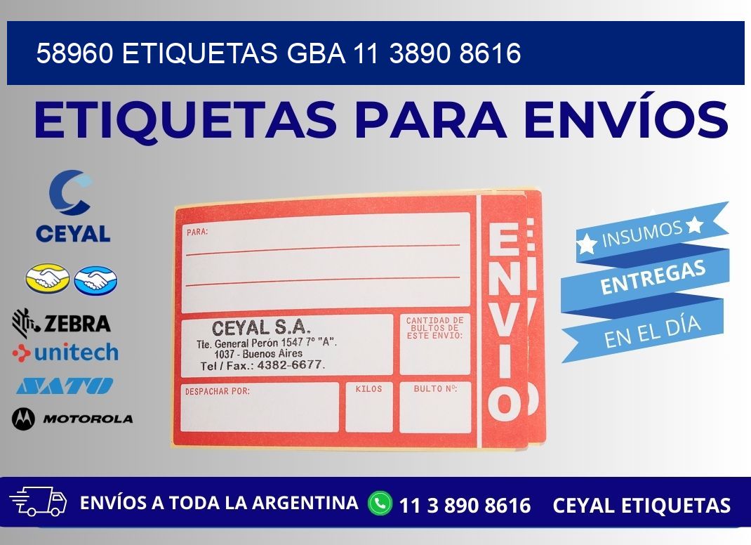 58960 ETIQUETAS GBA 11 3890 8616