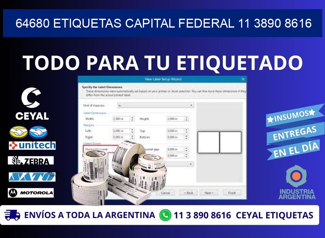 64680 ETIQUETAS CAPITAL FEDERAL 11 3890 8616