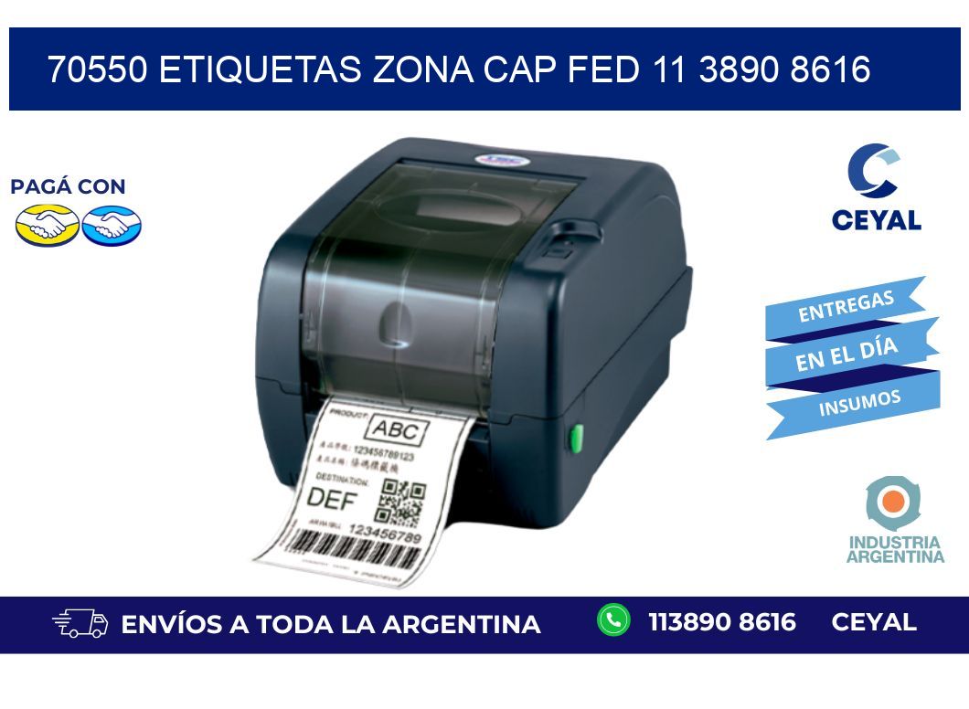 70550 ETIQUETAS ZONA CAP FED 11 3890 8616