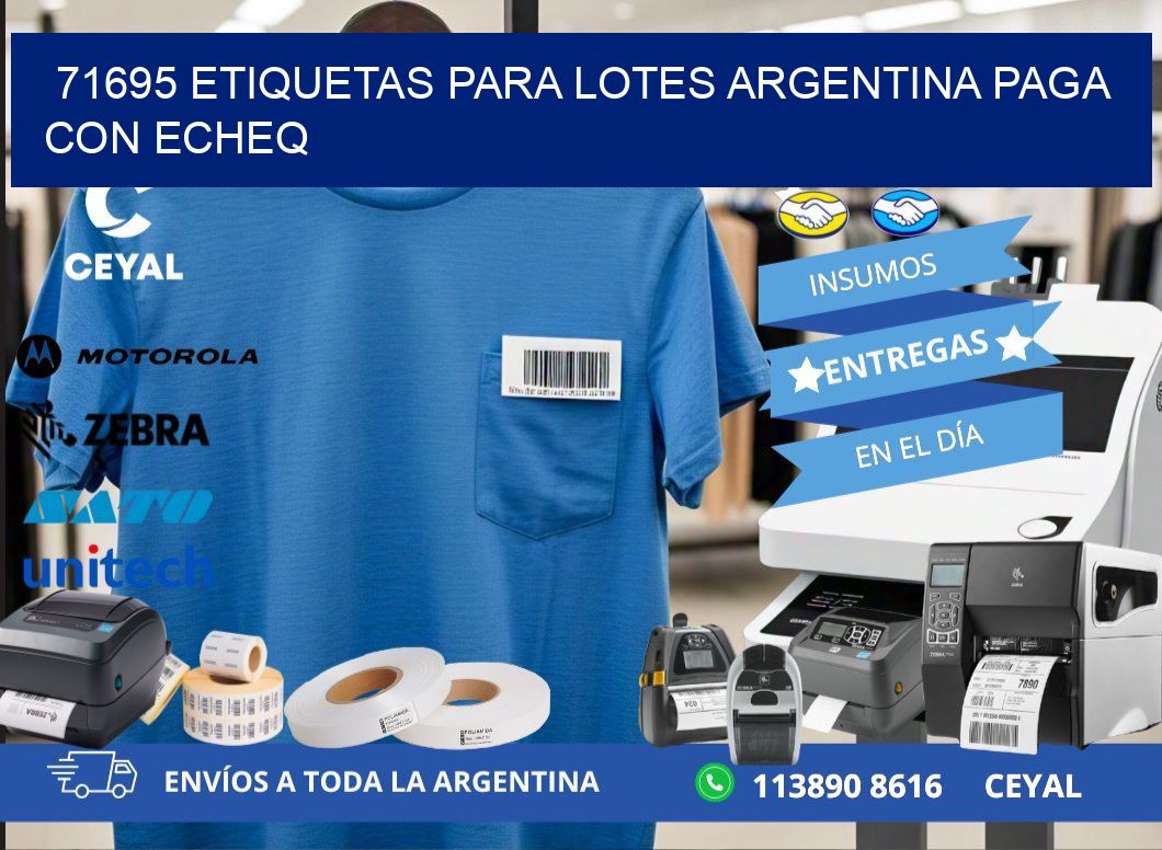 71695 ETIQUETAS PARA LOTES ARGENTINA PAGA CON ECHEQ