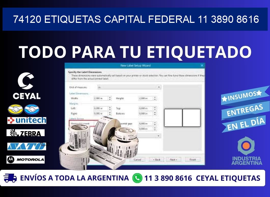 74120 ETIQUETAS CAPITAL FEDERAL 11 3890 8616