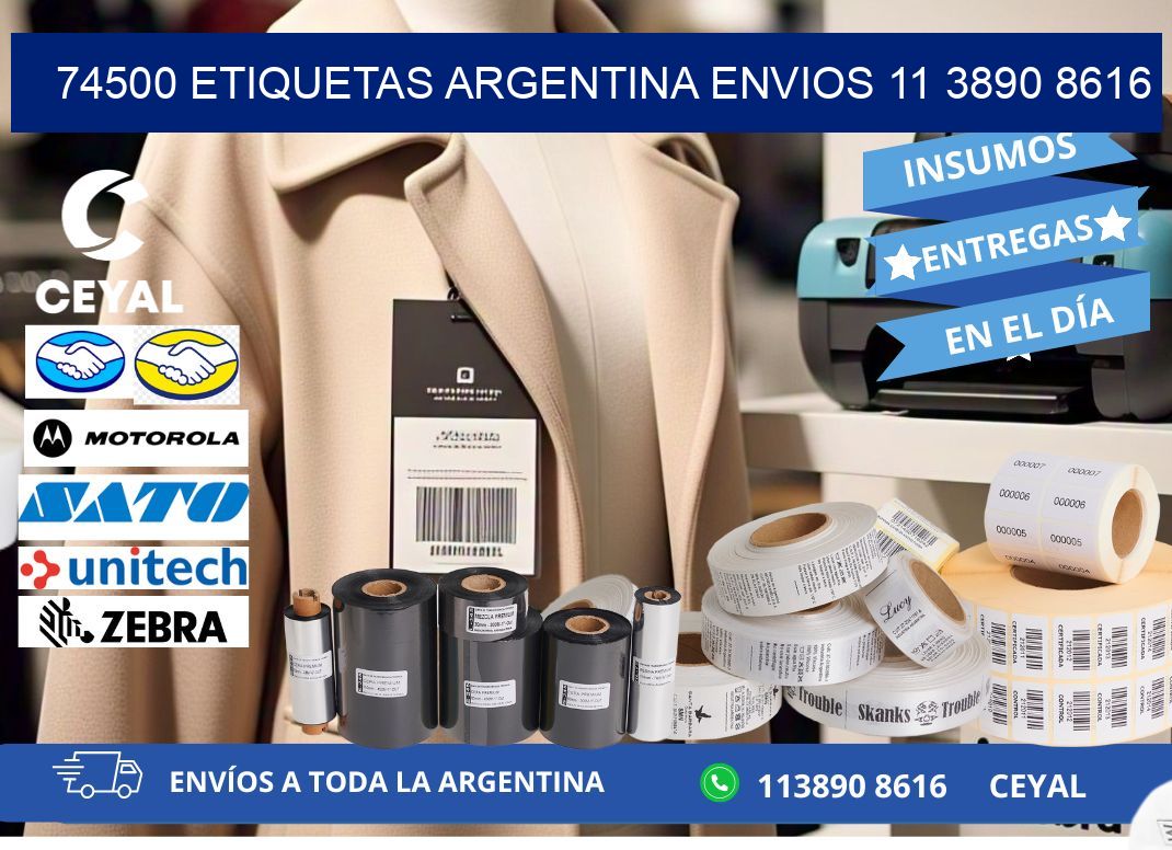 74500 ETIQUETAS ARGENTINA ENVIOS 11 3890 8616