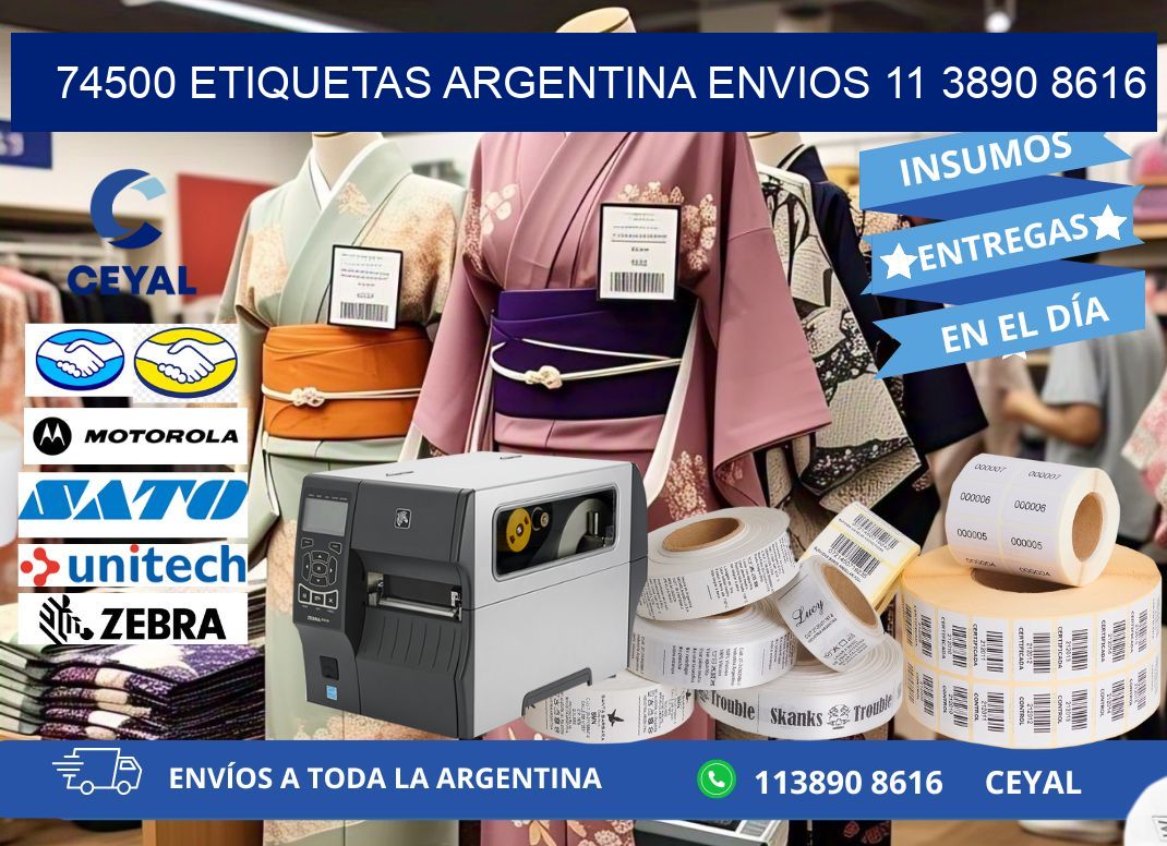 74500 ETIQUETAS ARGENTINA ENVIOS 11 3890 8616