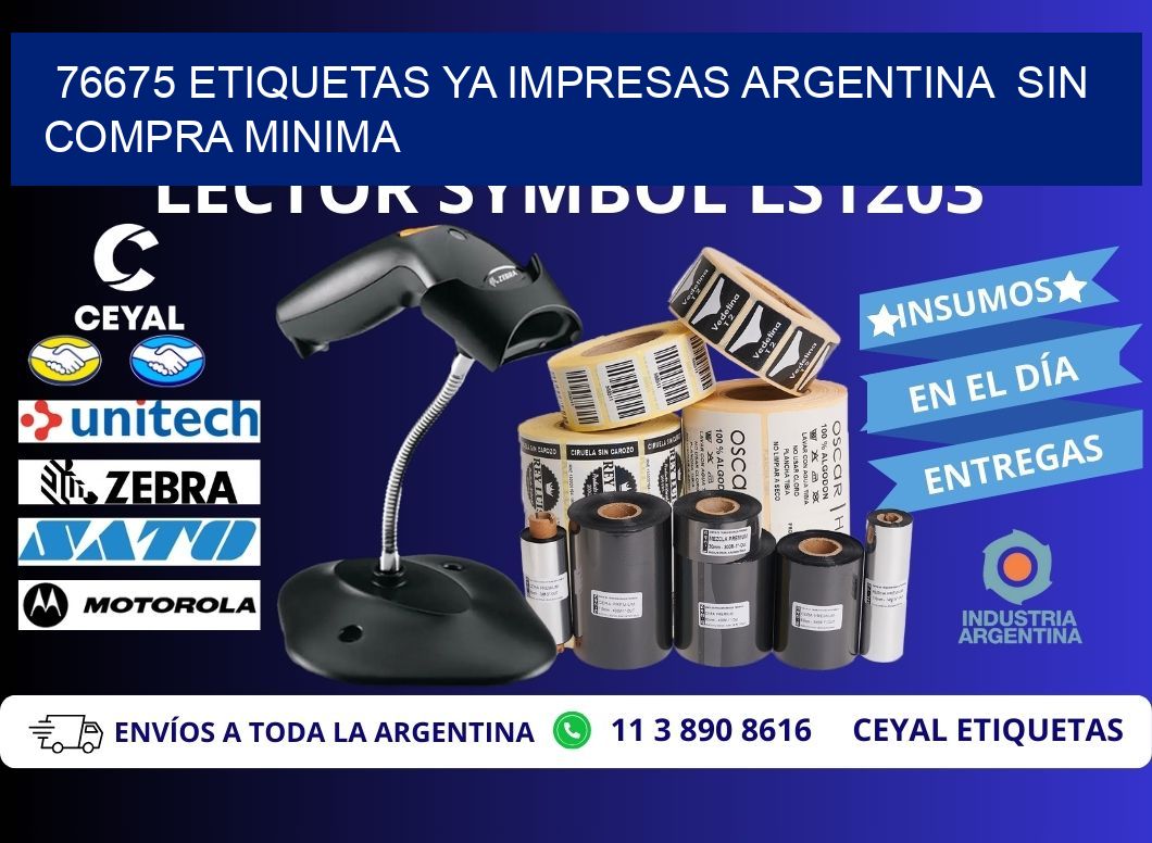 76675 ETIQUETAS YA IMPRESAS ARGENTINA  SIN COMPRA MINIMA