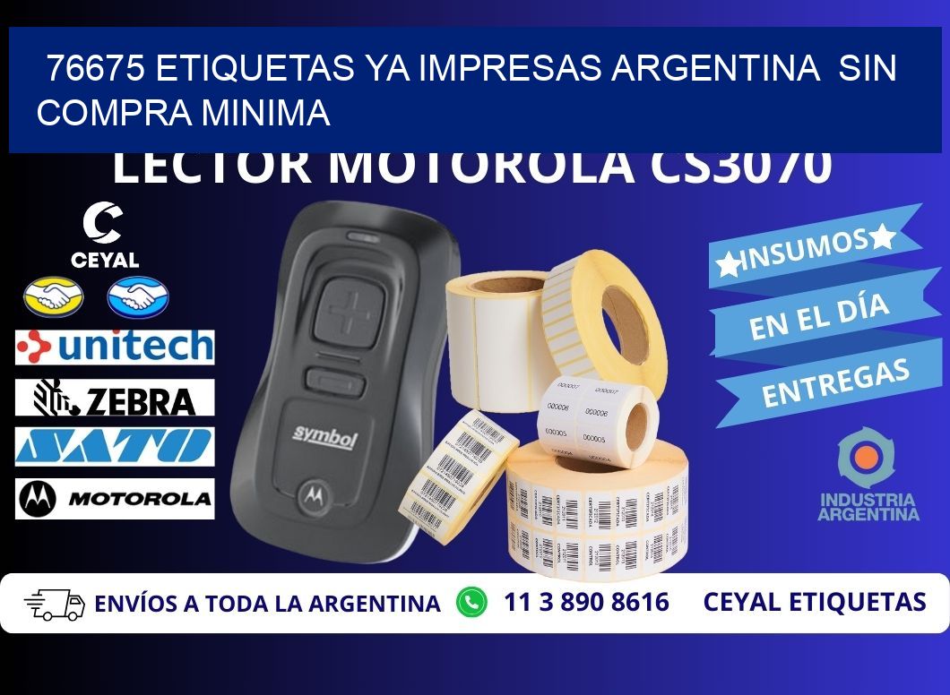 76675 ETIQUETAS YA IMPRESAS ARGENTINA  SIN COMPRA MINIMA