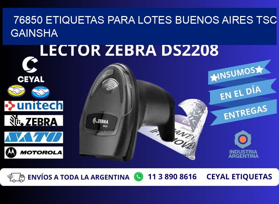 76850 ETIQUETAS PARA LOTES BUENOS AIRES TSC GAINSHA