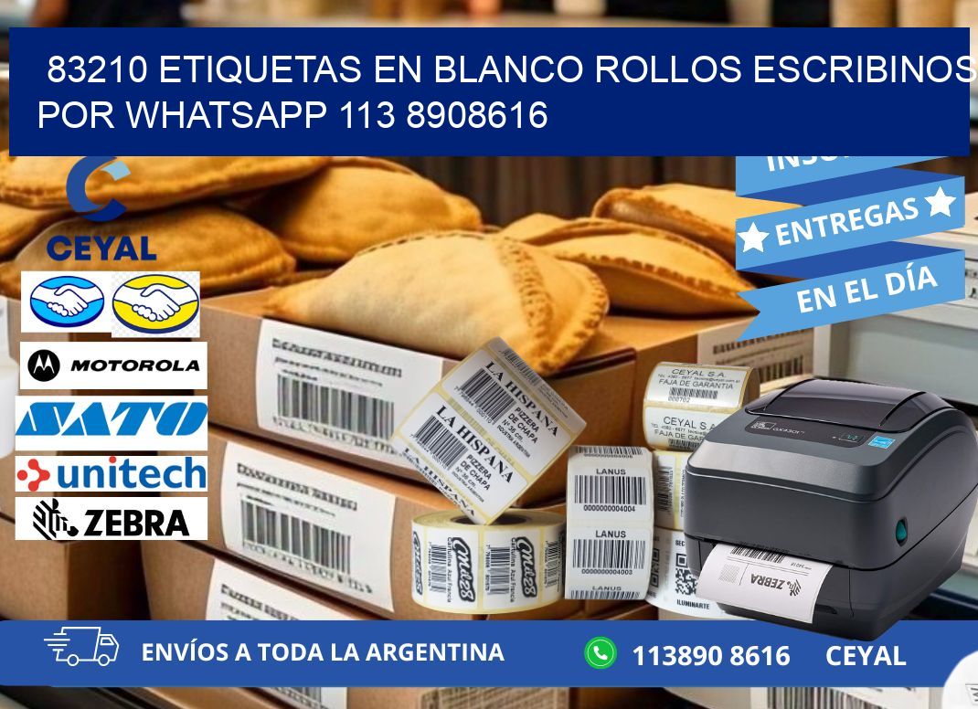 83210 ETIQUETAS EN BLANCO ROLLOS ESCRIBINOS POR WHATSAPP 113 8908616