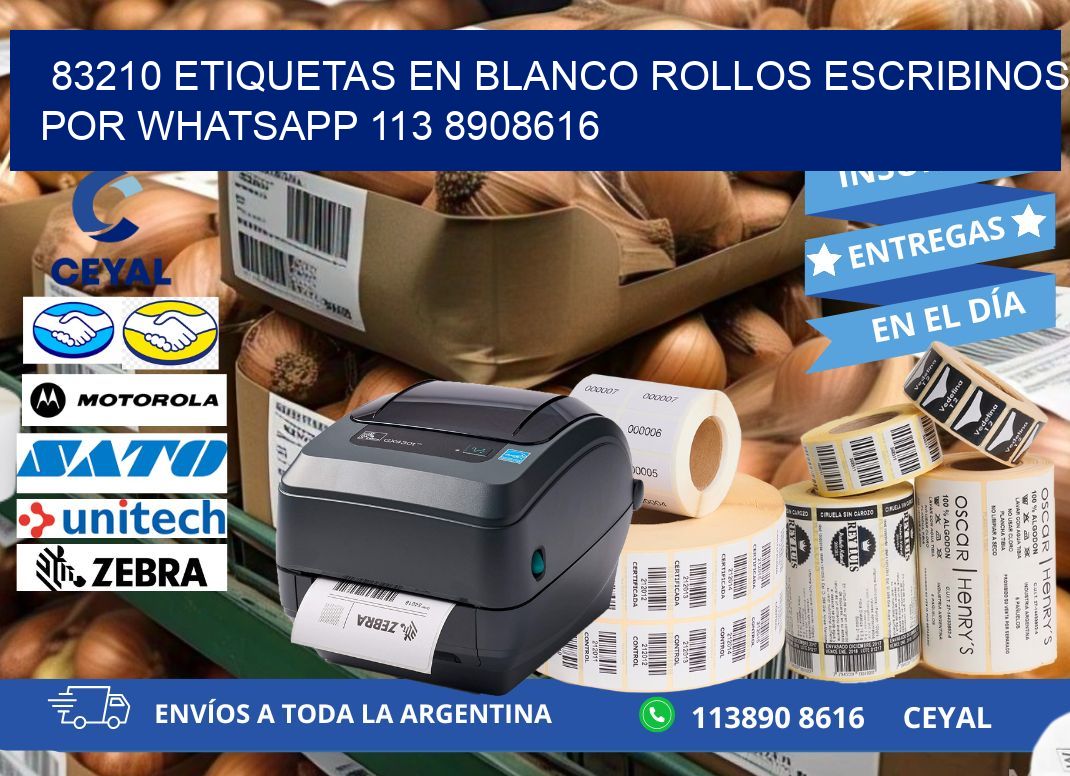 83210 ETIQUETAS EN BLANCO ROLLOS ESCRIBINOS POR WHATSAPP 113 8908616