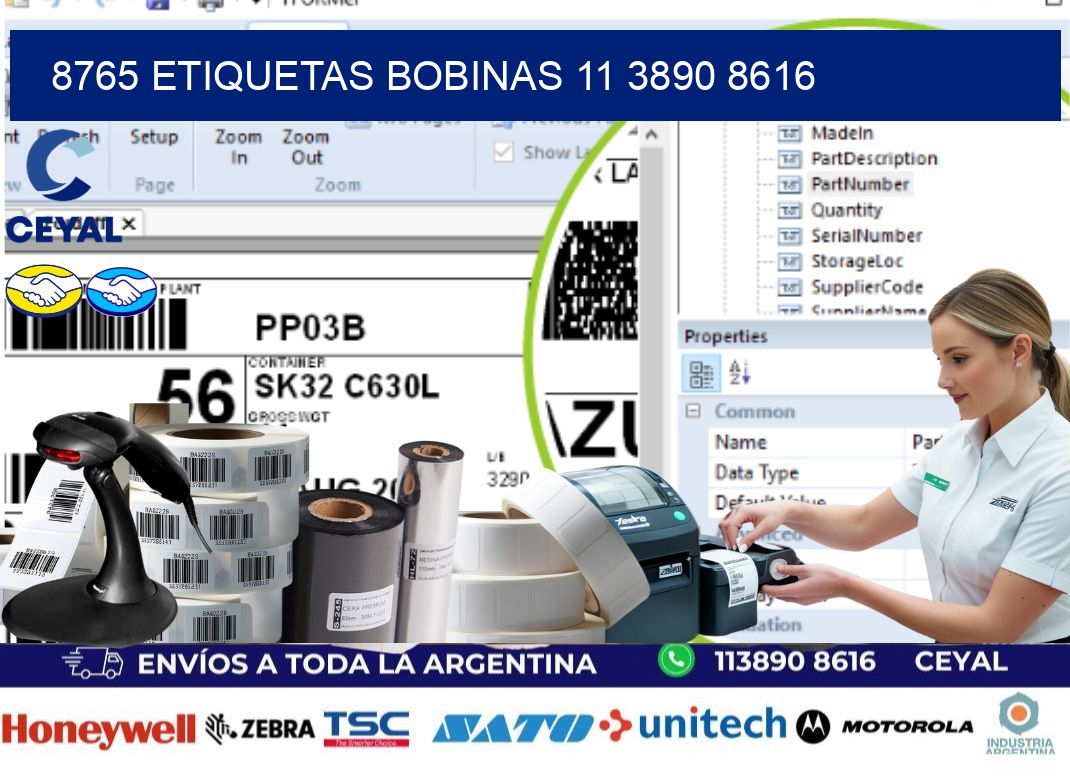 8765 ETIQUETAS BOBINAS 11 3890 8616