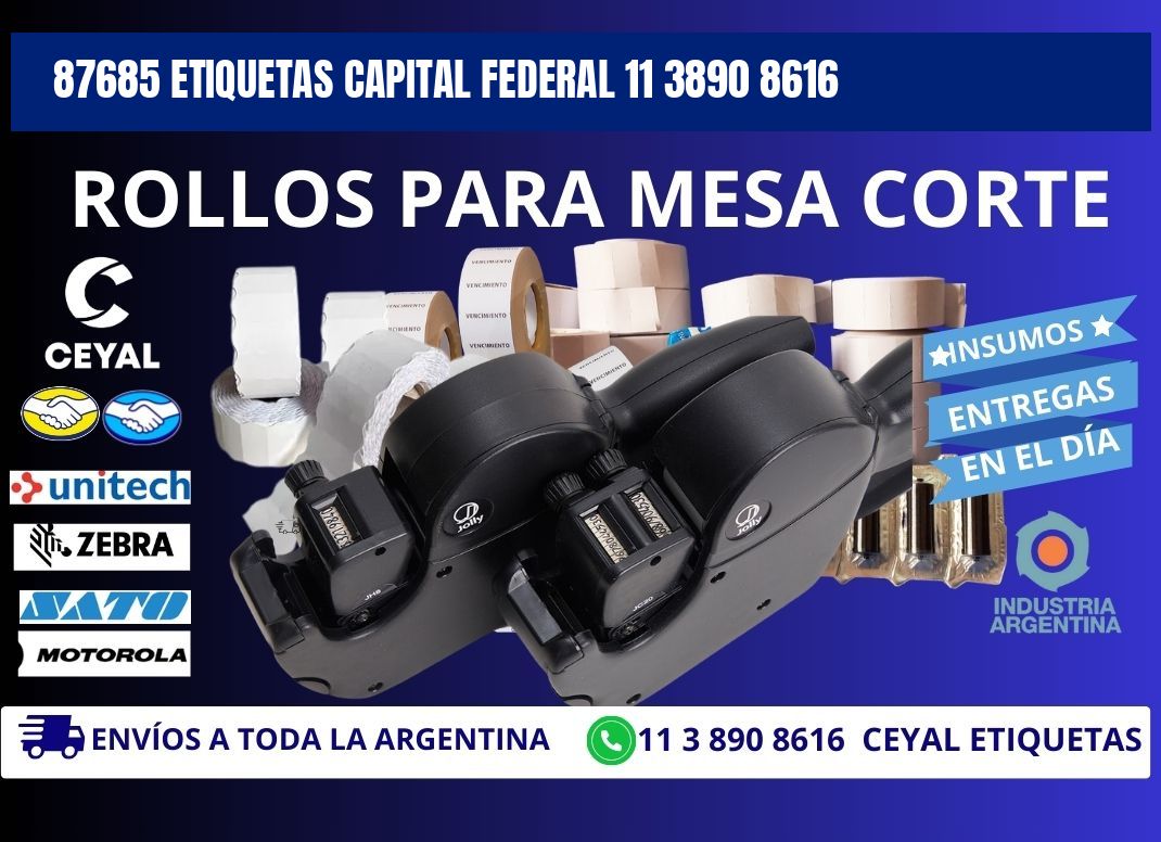 87685 ETIQUETAS CAPITAL FEDERAL 11 3890 8616