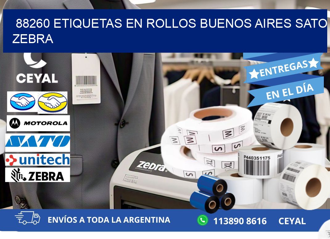 88260 ETIQUETAS EN ROLLOS BUENOS AIRES SATO ZEBRA