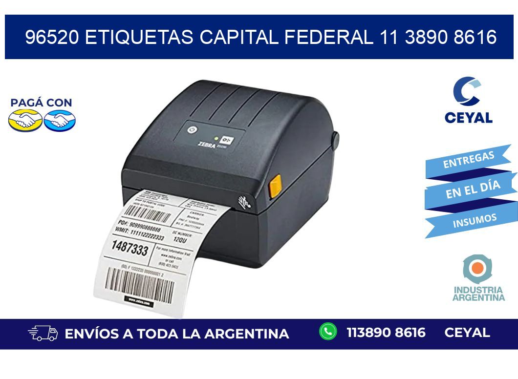 96520 ETIQUETAS CAPITAL FEDERAL 11 3890 8616