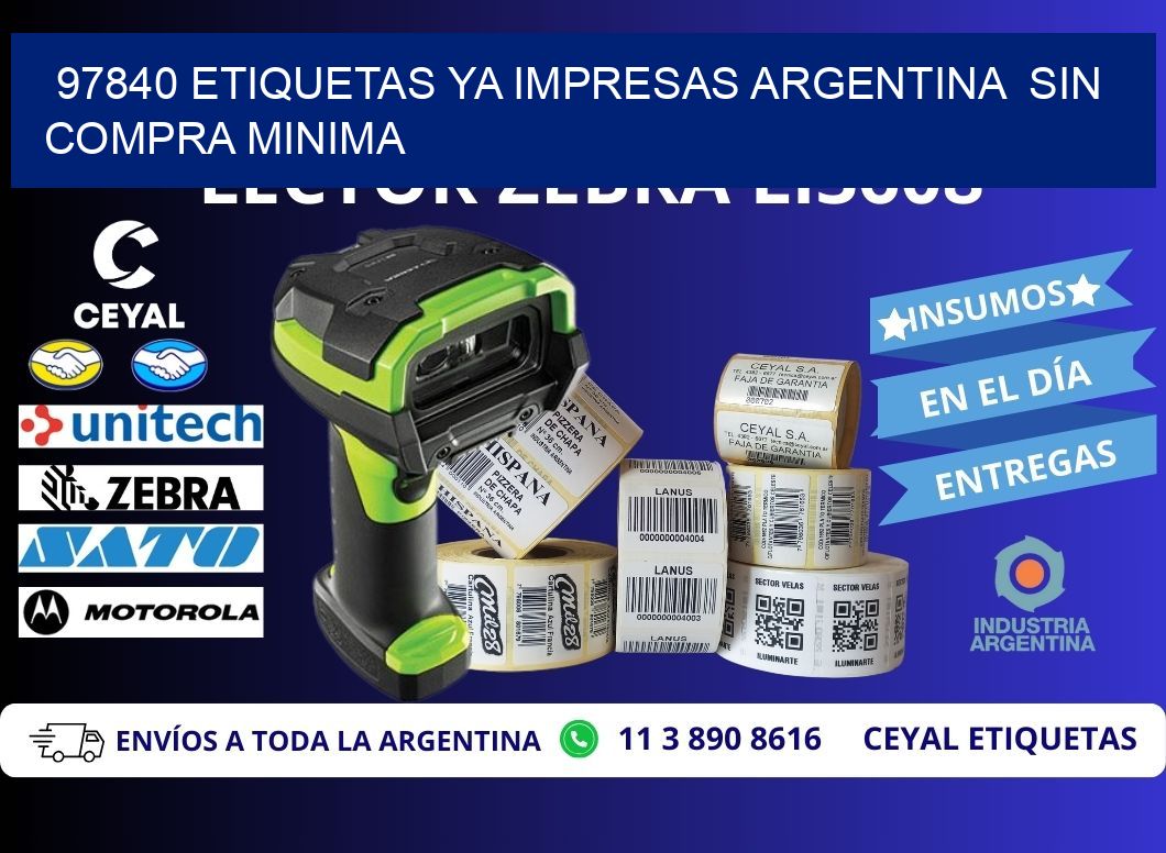 97840 ETIQUETAS YA IMPRESAS ARGENTINA  SIN COMPRA MINIMA