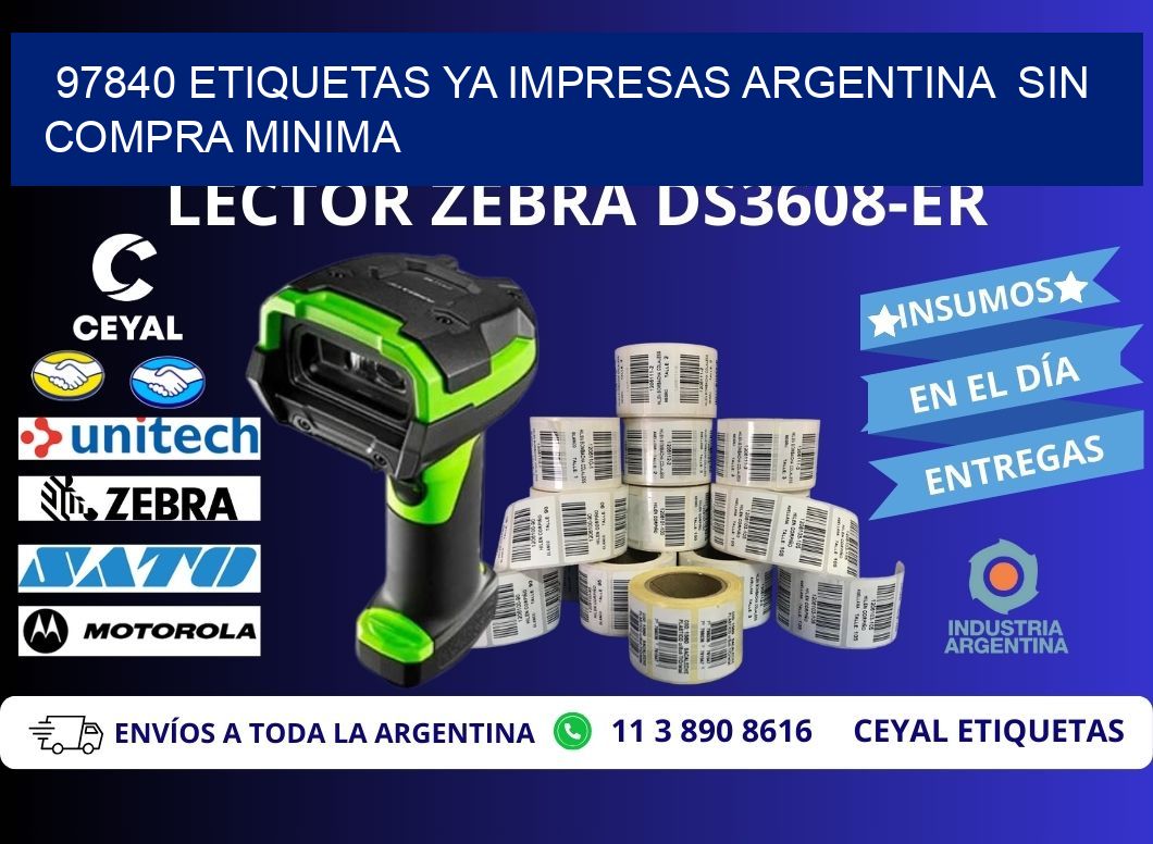 97840 ETIQUETAS YA IMPRESAS ARGENTINA  SIN COMPRA MINIMA