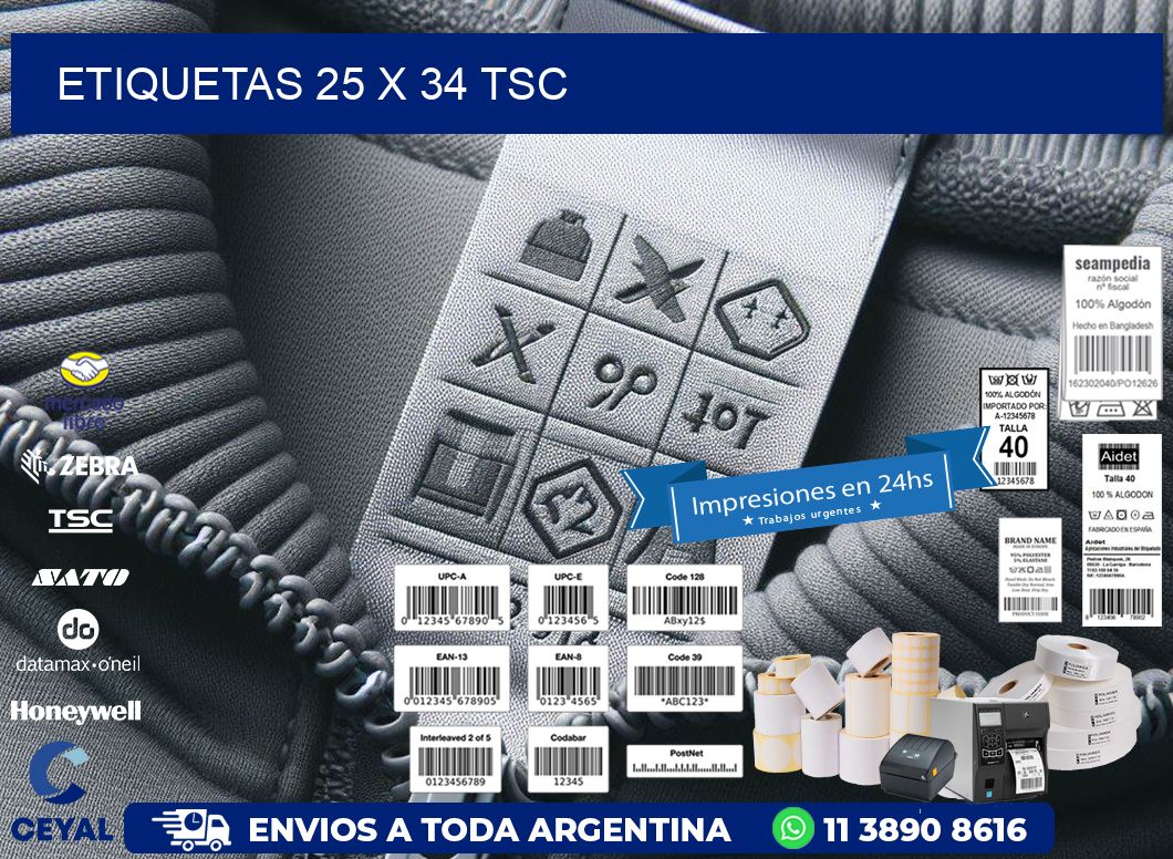 ETIQUETAS 25 x 34 TSC