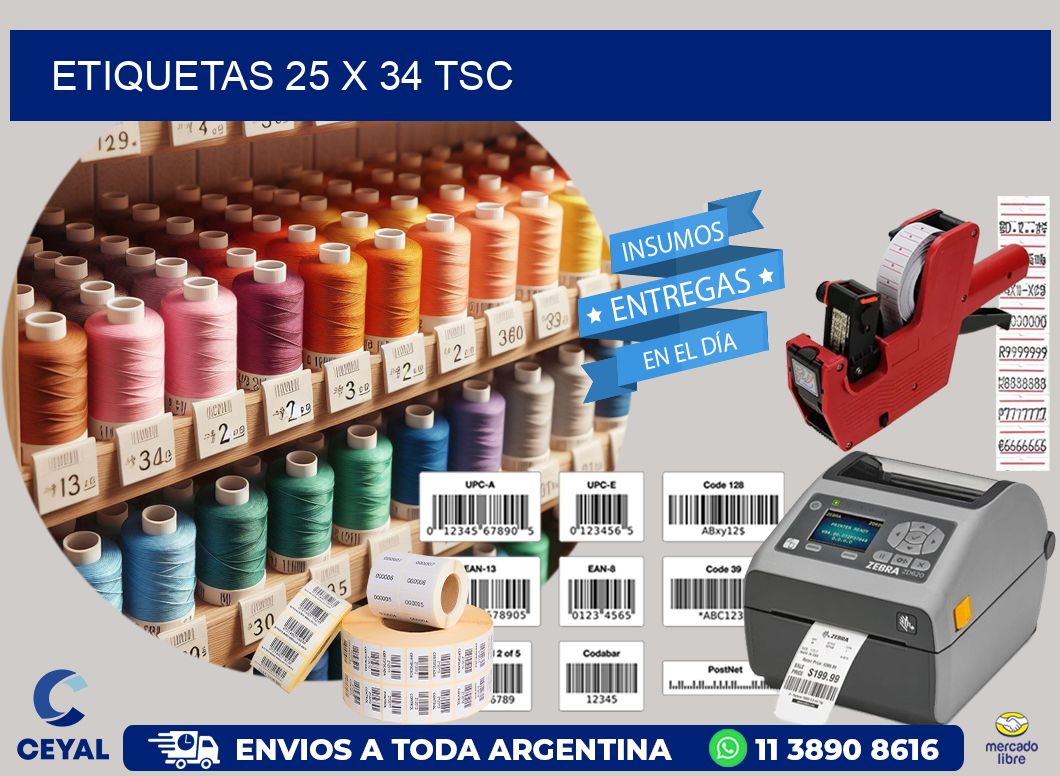 ETIQUETAS 25 x 34 TSC