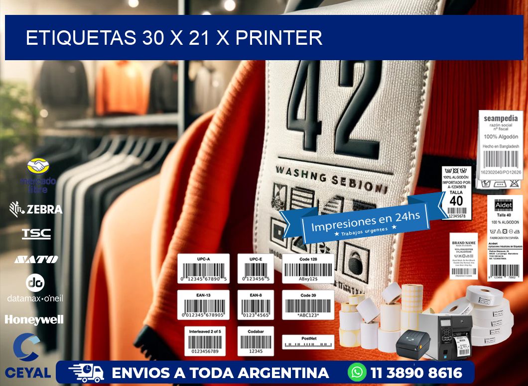 ETIQUETAS 30 x 21 X PRINTER