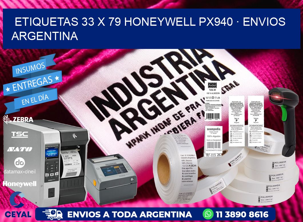 ETIQUETAS 33 x 79 HONEYWELL PX940 · ENVIOS ARGENTINA