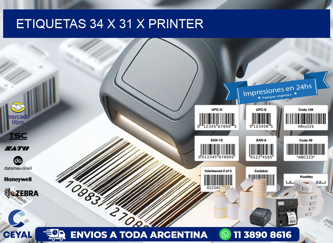 ETIQUETAS 34 x 31 X PRINTER