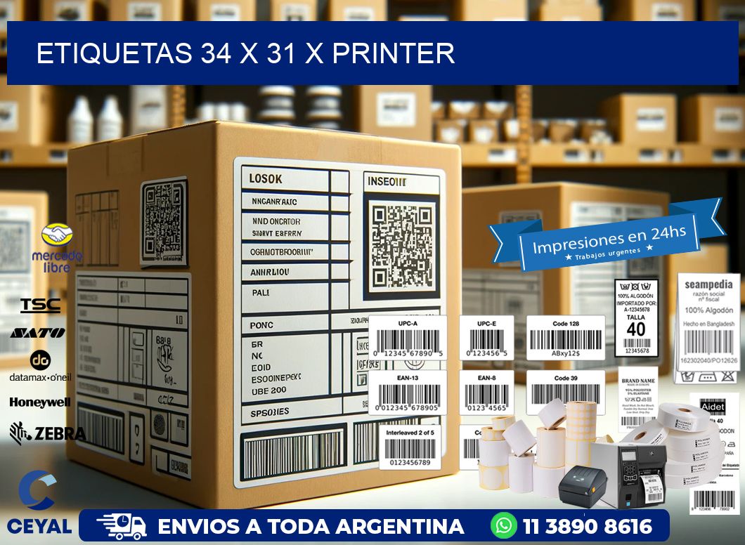 ETIQUETAS 34 x 31 X PRINTER
