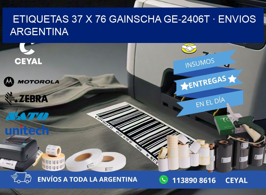ETIQUETAS 37 x 76 GAINSCHA GE-2406T · ENVIOS ARGENTINA