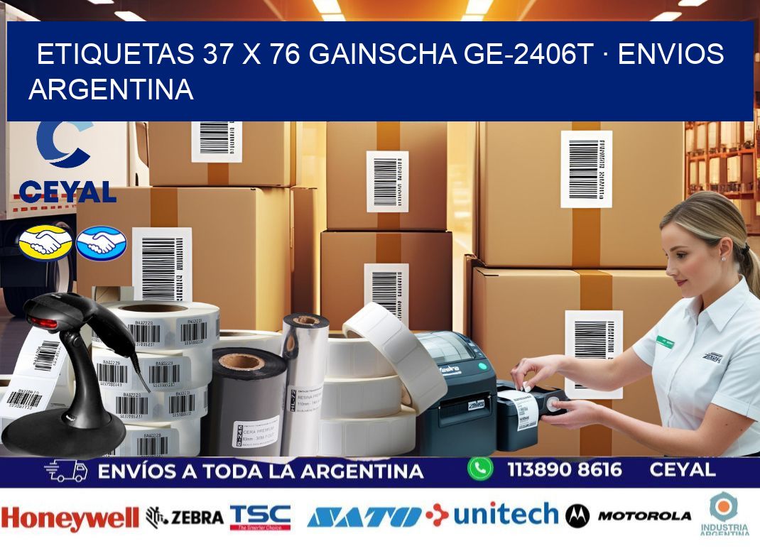ETIQUETAS 37 x 76 GAINSCHA GE-2406T · ENVIOS ARGENTINA