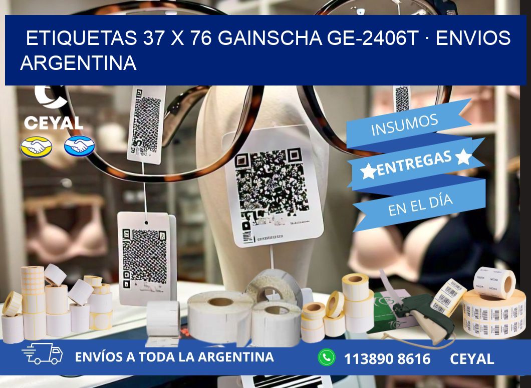 ETIQUETAS 37 x 76 GAINSCHA GE-2406T · ENVIOS ARGENTINA