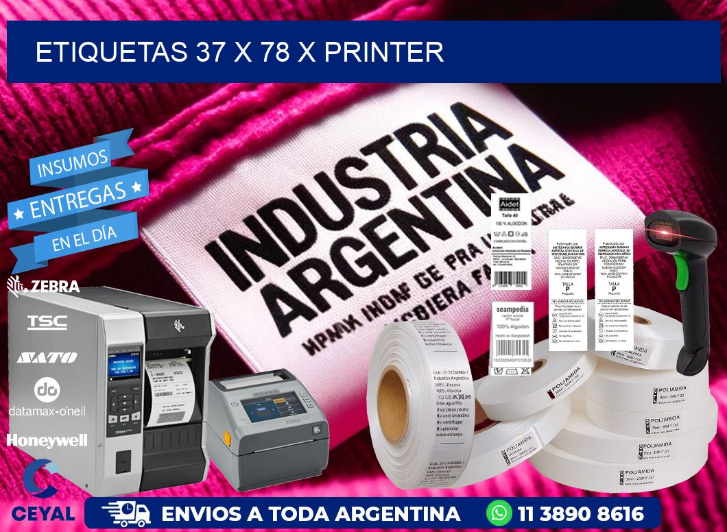 ETIQUETAS 37 x 78 X PRINTER