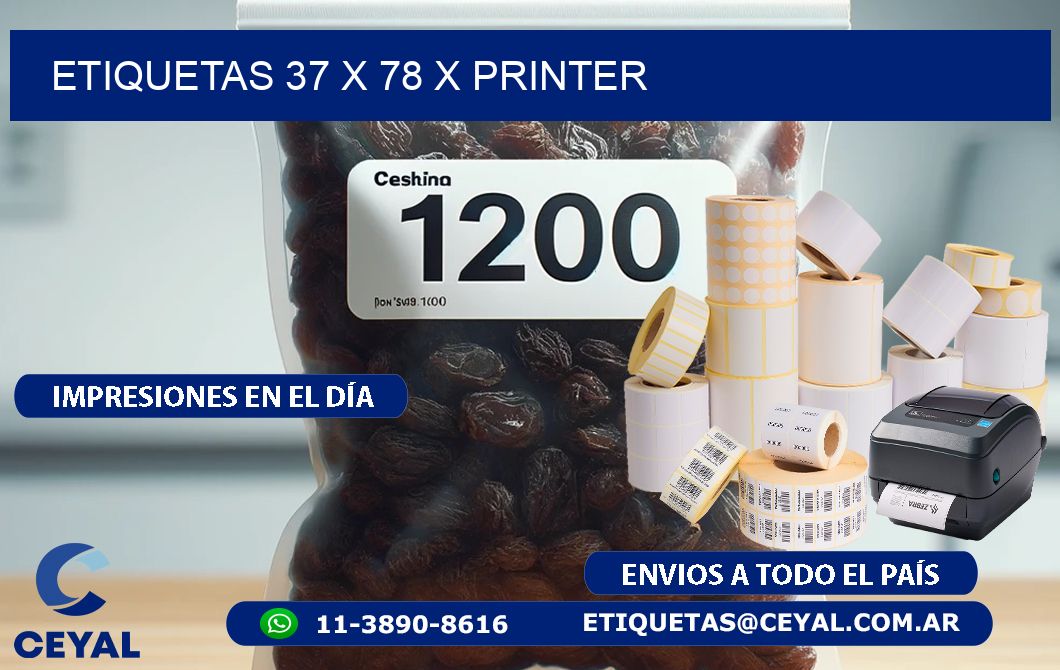 ETIQUETAS 37 x 78 X PRINTER