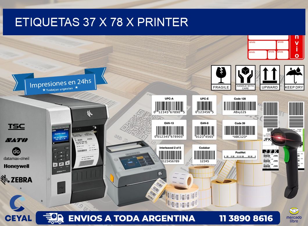 ETIQUETAS 37 x 78 X PRINTER